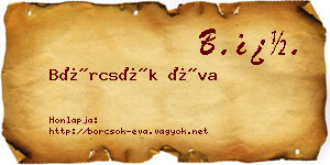 Börcsök Éva névjegykártya