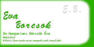 eva borcsok business card